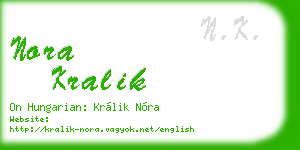 nora kralik business card