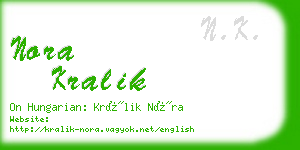 nora kralik business card